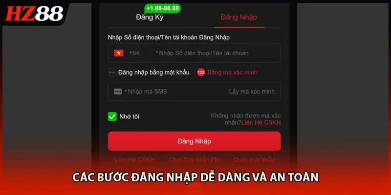 Các bước đăng nhập dễ dàng và an toàn